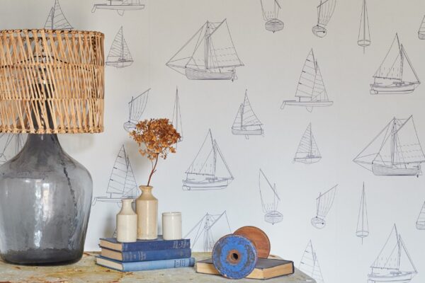 Coastal sailing boats wallpaper
