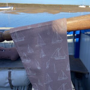 North Norfolk sailing boats tea towel