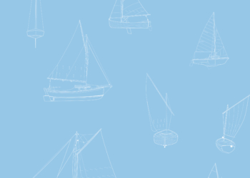 Sailing boats wallpaper sample – white boats on summer blue